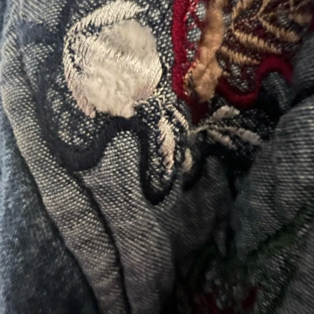 Vintage Embroidered Quilted Denim Shacket XL Coastal Cowgirl Coastal Grandma - Picture 14 of 16